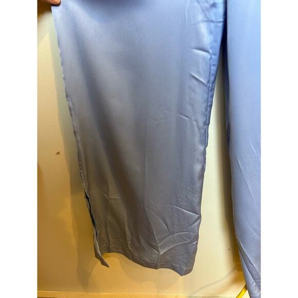 Mustard Seed Boutique Blue Jumpsuit Size Small Satin Feel Wide Leg Pastel - Picture 3 of 8